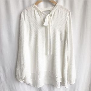DR 2 white long sleeve blouse
